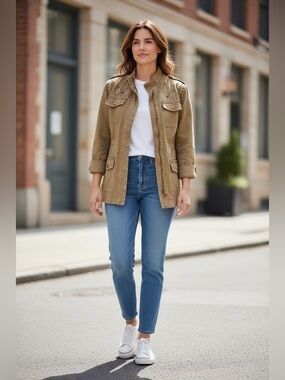 Sundance Tan Embroidered Utility Jacket